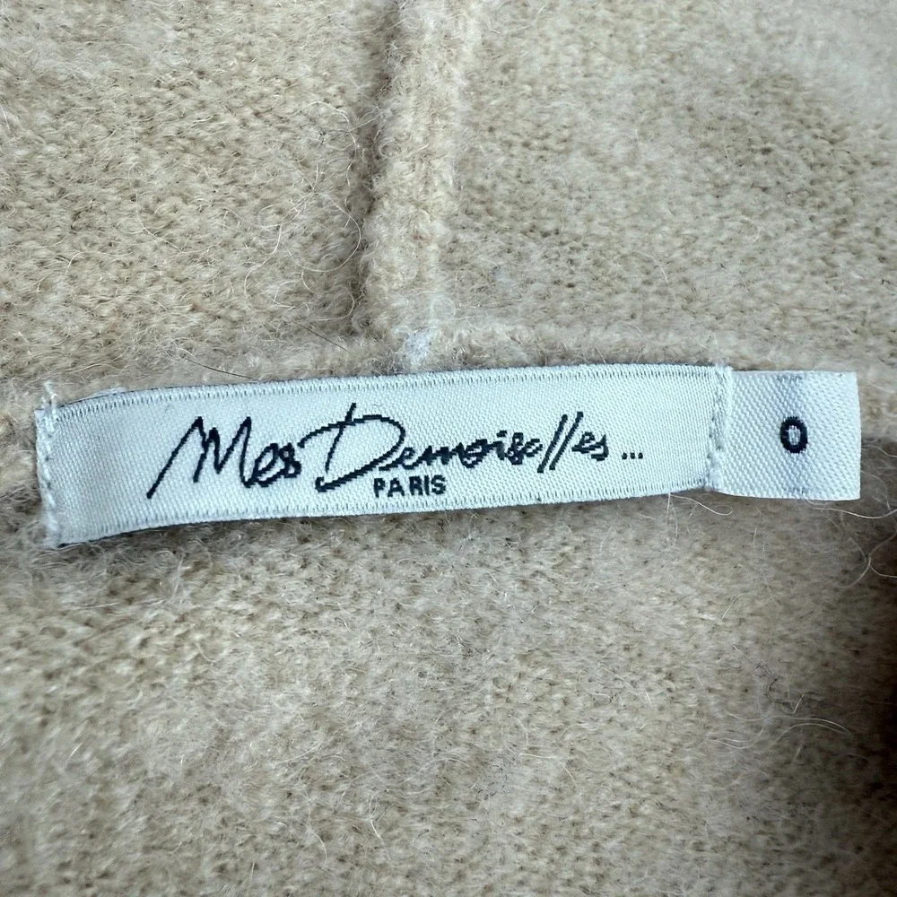 Mes Demoiselles Pichu‎ Hoodie Womens 0 Beige Wool Alpaca Knit Sweater $380